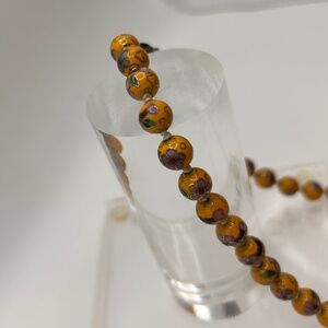 Vintage Cloisonné Enamel Hand-Knotted 22" Beaded Necklace